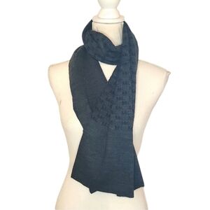 Michael Kors Unisex Soft Monogram Charcoal gray Acrylic MK logo Scarf in Navy